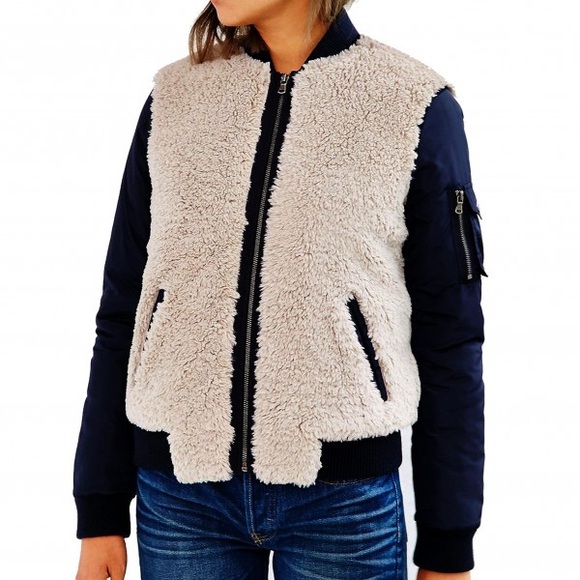 LEVI’S - Sherpa Varsity jacket Blue Grey, S - Picture 5 of 8